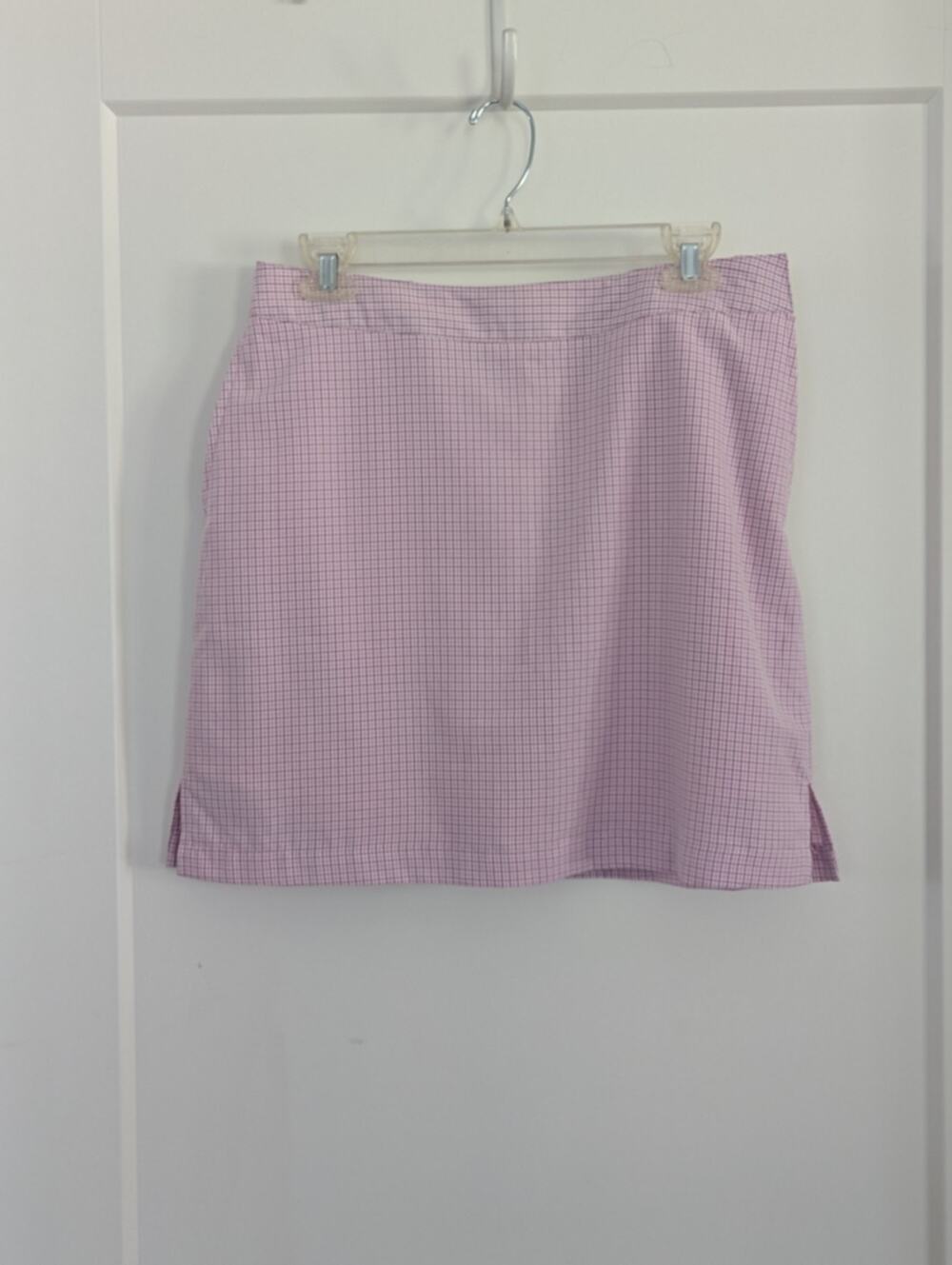 Greg Norman Play Dry Moisture Wicking Pink Plaid Sz6 Perfect Fit Skort NWT